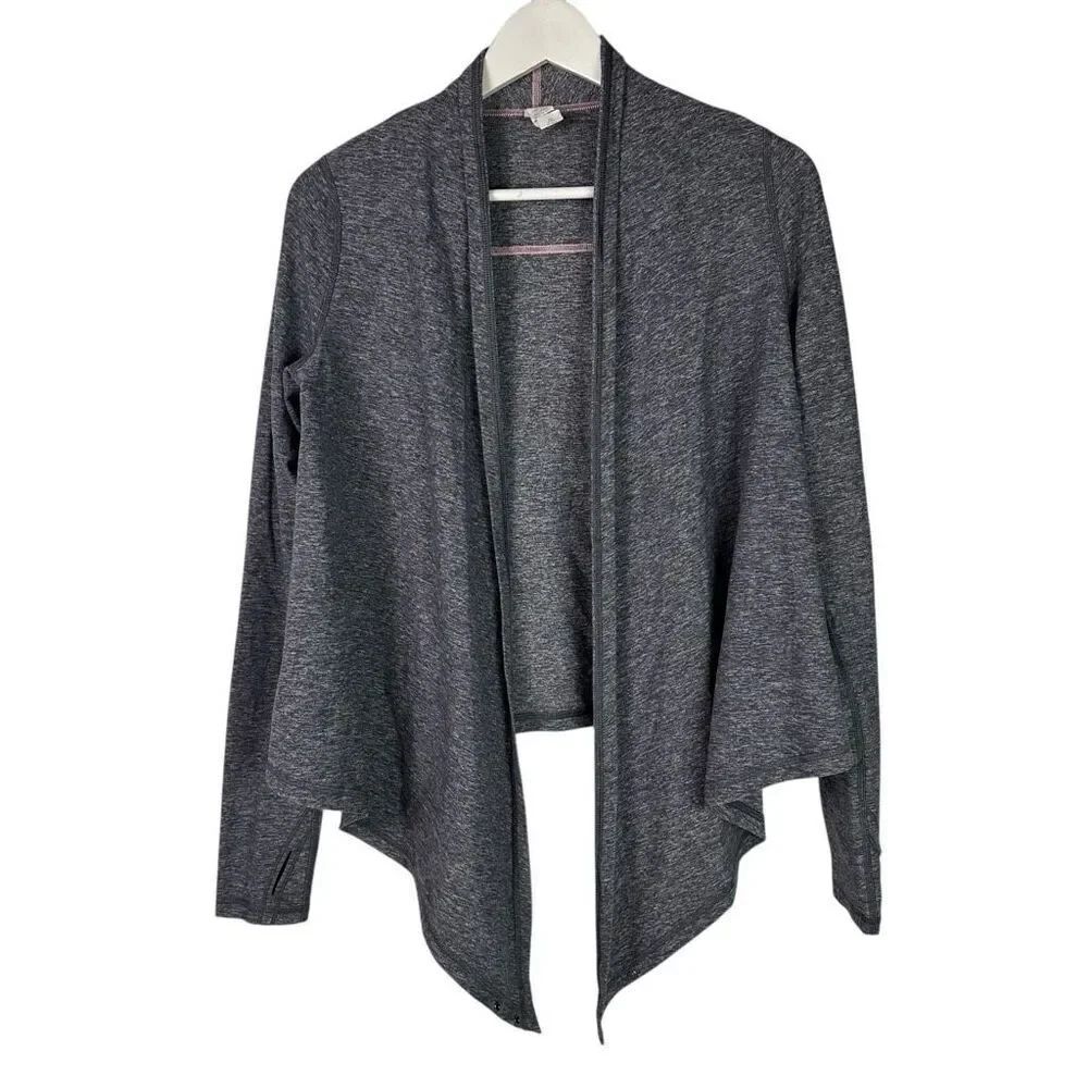 Ivivva Girls Fours a Charm Wrap Sweater Grey size 14